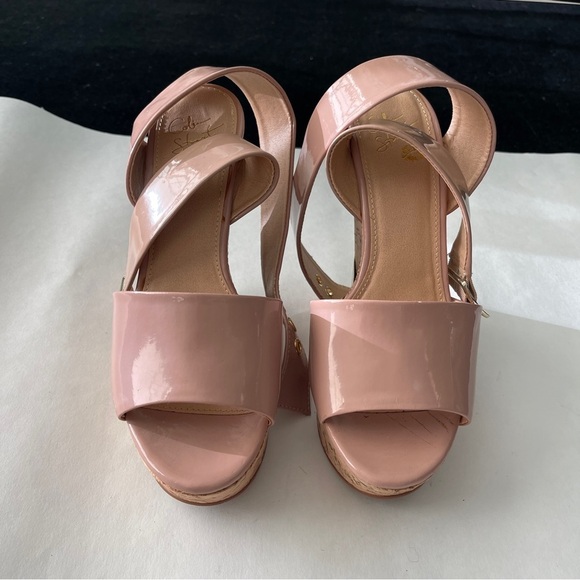 Victoria's Secret/Colin Stuart Nude Blush Cork Wedges Size 7.5 - Picture 2 of 4